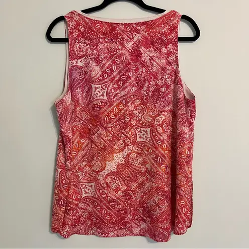 Violet+Claire  Paisley Print V-neck Layered Tank - Size L