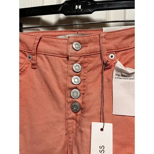 Ella Moss NWT Women's Size 24 Jean Mid Straight Ankle Light Coral Button Fly CPZ
