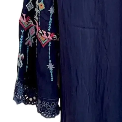 Johnny Was Lulu Heavily Embroidered Georgette Tunic Hummingbirds (oversized) NWT