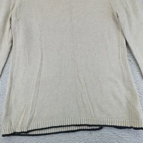 Habitat Womens Sweater Small Beige 100% Cotton Crew Neck Pullover 83021 Natural