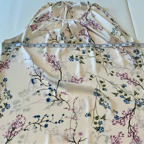 Carolina belle Montreal Womens Size Large Floral Sleeveless Blouse Tank Coastal