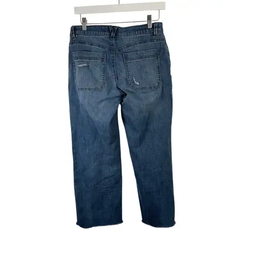 Democracy "Ab" Technology Crop Flare Jeans Medium Wash Stretch Hi Rise Womens 4