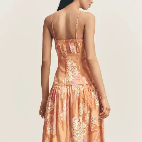 Farm Rio x Anthropologie Linen Blend Strapless Drop-Waist Maxi Dress (NEW)