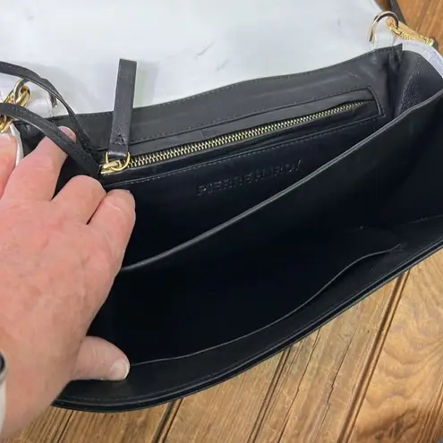 Women’s Pierre Hardy black and white striped leather envelope crossbody bag rare