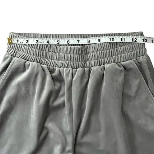 Missguided Gray/Silver Velour Wide Leg Elastic High Waistband Sweatpants Sz 6