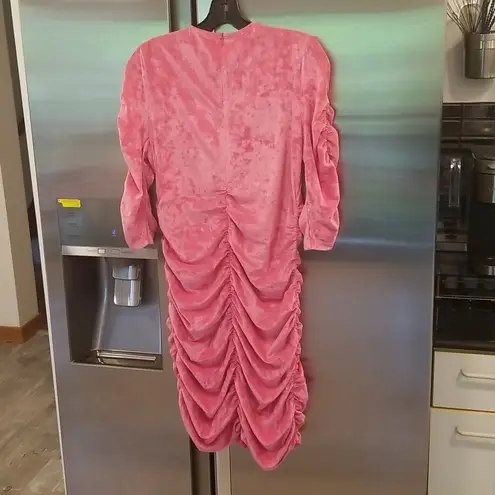 Ganni ππ Velvet O-neck Dress ~ Shocking Pink 10-12 US 42 EU NWT