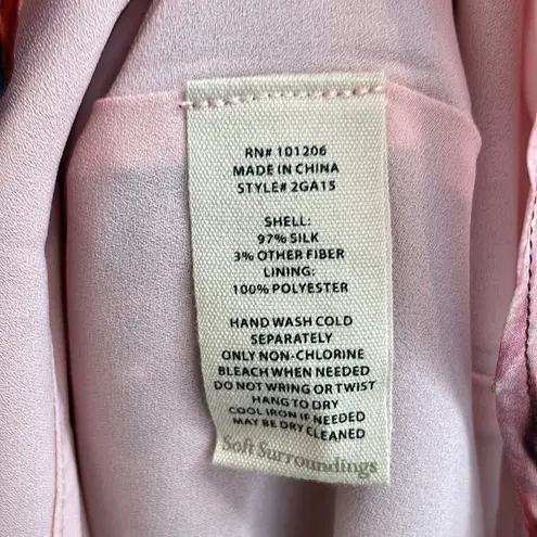 Soft Surroundings Rina Silk Dress in Multi Floral Painterly Blooms Size 10 NWT