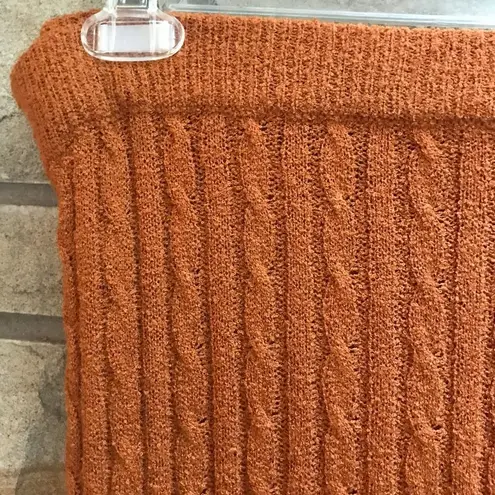 Current Air Anthropologie Ribbed Knit Skirt Rust Orange Brown Medium Petite