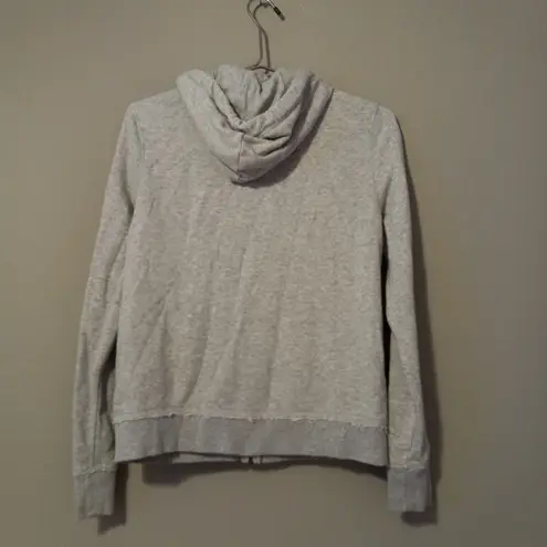 Aeropostale AERO  NY M Full  Front Zip Hoodie Sweatshirt Jacket in Gray White