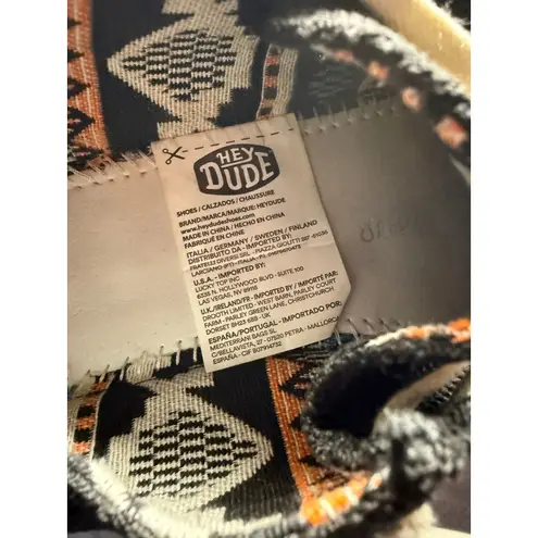 Hey Dude Wendy Chambray Off Black Boho Loafers Comfort Casual Shoes US 7