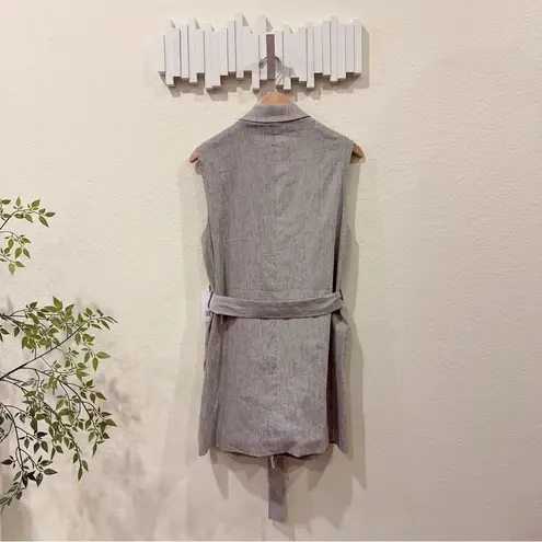 Jason Wu Feather Grey Sleeveless Double Button Vest Dress with Belt Size M NWT