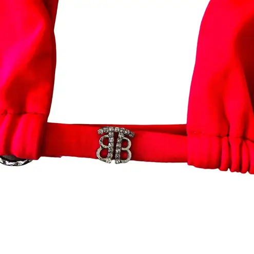 New TeenyB 3 Rings Triangle Bikini Red Thrills Top Rhinestones Women's Size L Size L