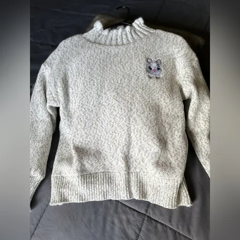 Plush Chenille Half Turtleneck Sweater Gray Size undefined