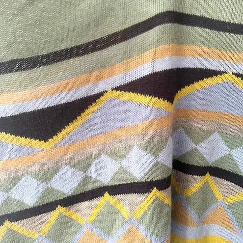 Tyler Boe Turtleneck Wool Alpaca Blend Green Geo Print Capelet Poncho Large - Image 7