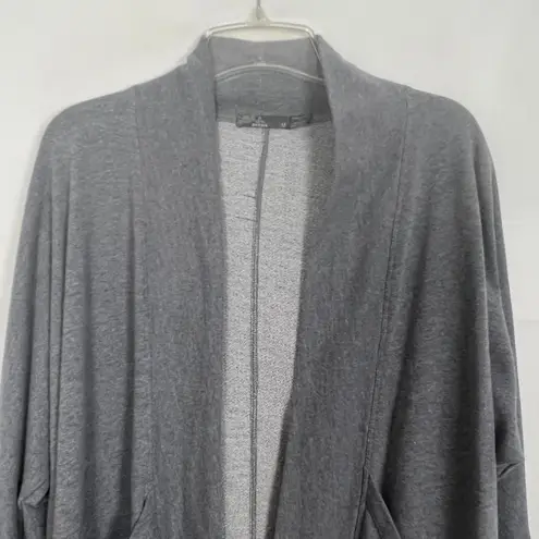 prAna Organic Cotton Blend Open Front Gray Cardigan Sweater Size Medium