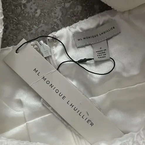 Monique Lhuillier ML Puff Sleeve Lace Dress in Ivory, Size 2 New w/Tag SOLD OUT!