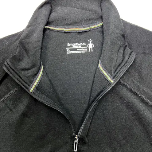 Smartwool Women's Merino Thermal 1/4 Zip Base Layer XL Black Slim EUC - Image 4