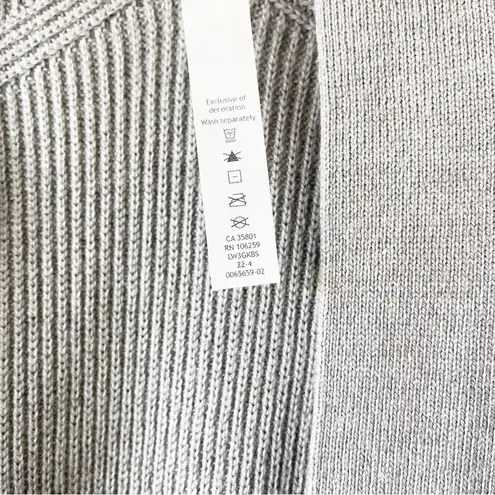 Lululemon  Merino Wool Blend Ribbed Long Wrap Sweater Cardigan Size 6 Gull Grey