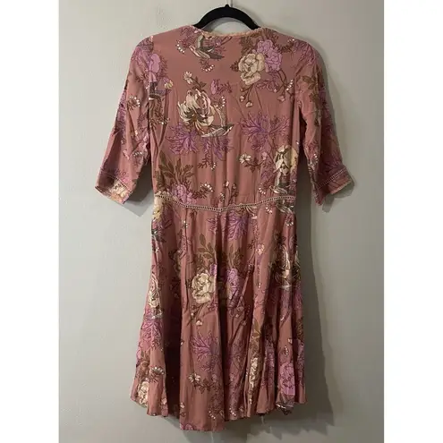 SPELL AND THE GYPSY Rosa 90s Mini Dress Size Small Pink NEW Floral Whimsical