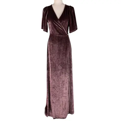 Baltic Born Katelyn Velvet Maxi Wrap Dress Size Medium Clove Brown Boho Wedding