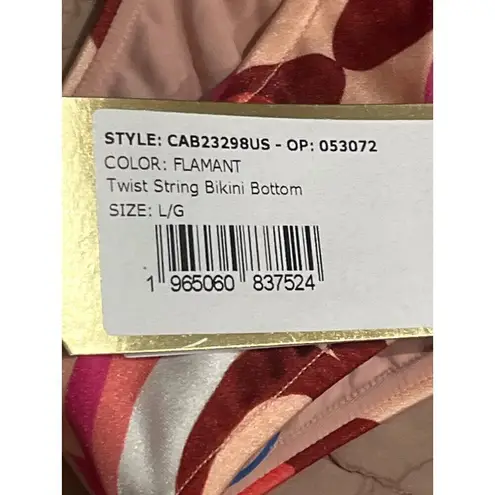 PatBO Twist String Bikini Bottom in Flamant Large New Womens Swim Red