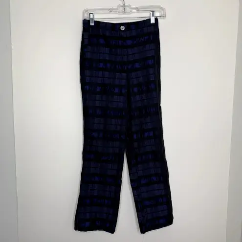 Ciao Lucia Pietro Woven Taffeta Pant Sapphire Womens Blue Size Small Made in La White