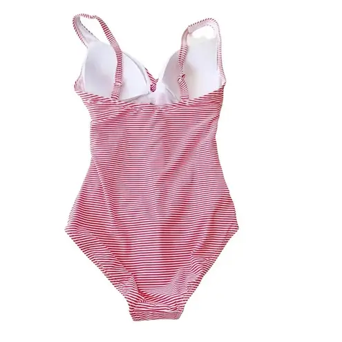 Sea Level Positano Stripe Cross Front One Piece Swimsuit Size 4 NWT White