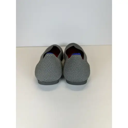 ROTHYS The Flat Pebble Grey Knit Rounded Toe Ballet Flats Slip On Shoes Size 7.5