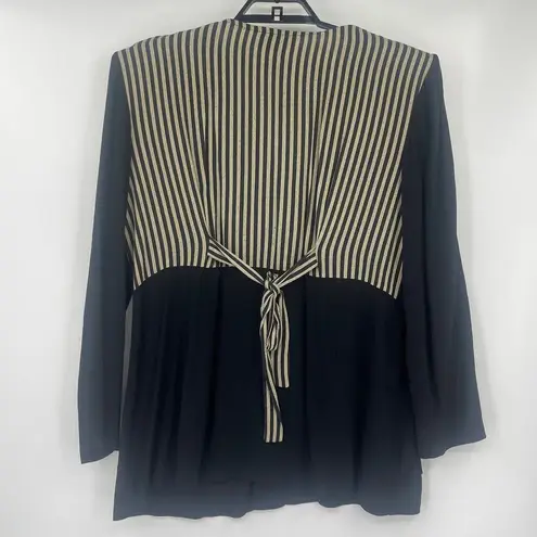 Vtg Marnie West Stripe Whimsigoth Jacket Sz L Stripe Stevie Nicks Witchy Boho 80 Black Size L