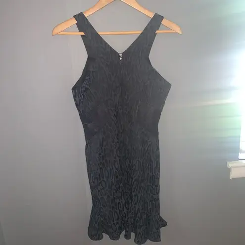 Jay Godfrey black leopard peplum hem dress