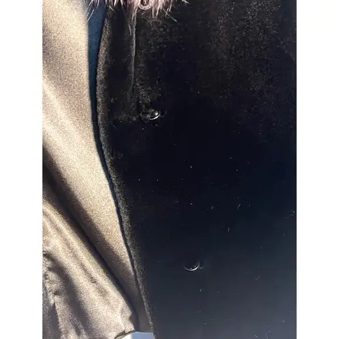 Sheared Mink and Farmed Fox Real Fur Coat Jacket Lush Luxury Purple Black Size 8