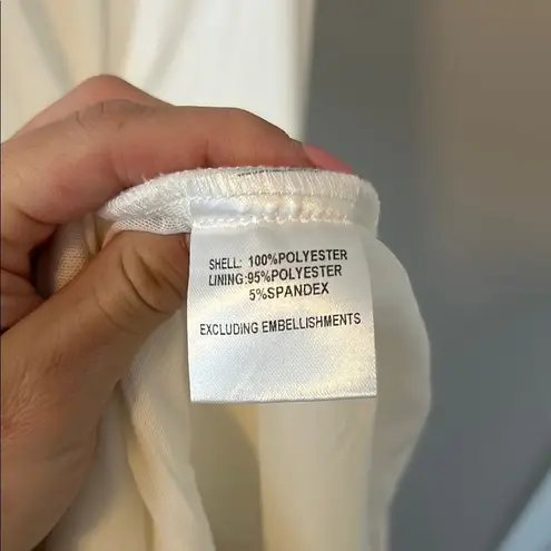 WHOIAM white bodycon strapless dress ribbed cuff top Size 6