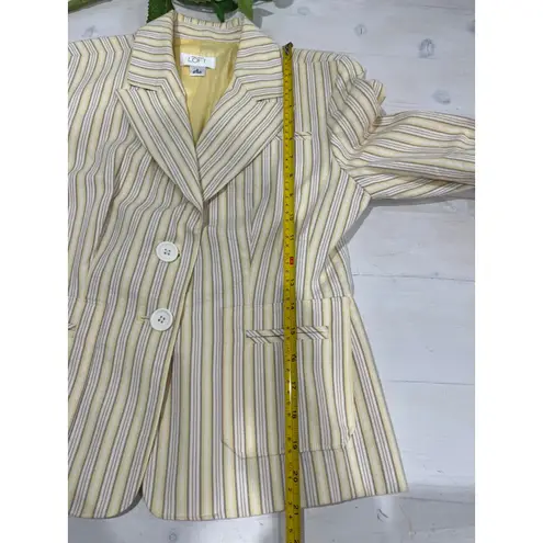 Loft  Striped Blazer Size‎ 2 Button Front 100% Cotton Career Casual Cute