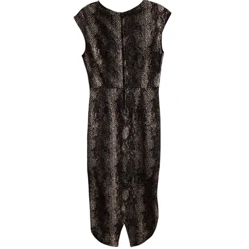 Abbeline Womens Snake Print Sleeveless Hi Lo Hem Dress Size S