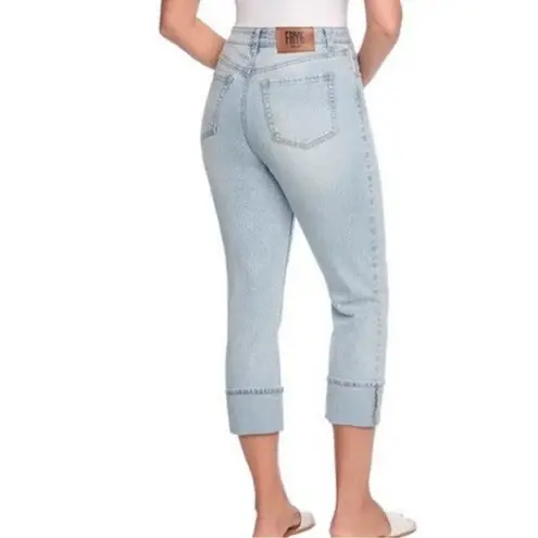 Frye  Light Wash High-Rise Crop Cuffed Jeans