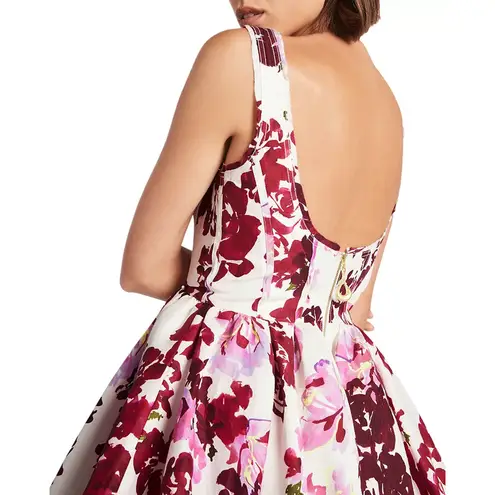 Aje Suzette Floral Bubble Hem Mini Dress Roses of Provence Print AUS 8 / US 4 White