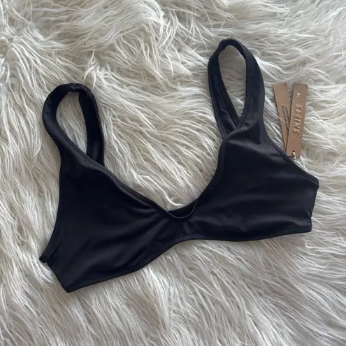 SKIMS Swim Plunge Bikini Top Onyx Size Medium