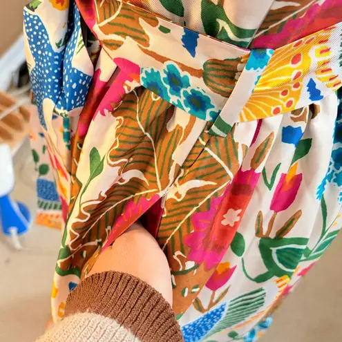 LA DoubleJ Pellicano dinner dress silk Floral Maxi size medium Red