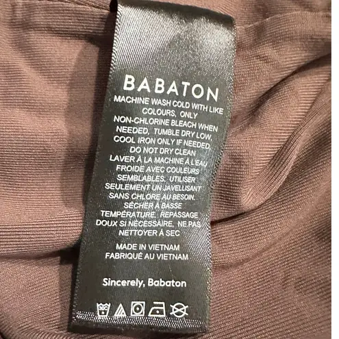 Babaton Aritzia Tank Bodysuit Women's Large Brown Ruched Contour Sweetheart