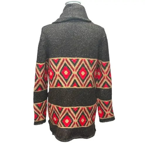 Press Southwestern Wool Blend Shawl Cardigan Sweater Size S