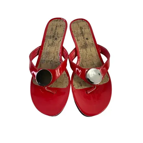 Montego Bay Club Women's Red Thong Wedges