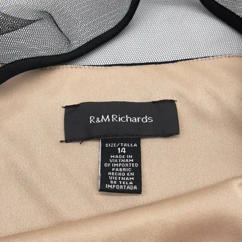 R & M Richards Womens Dress Size 14 Sheer Mesh Illusion Party Cocktail Evening