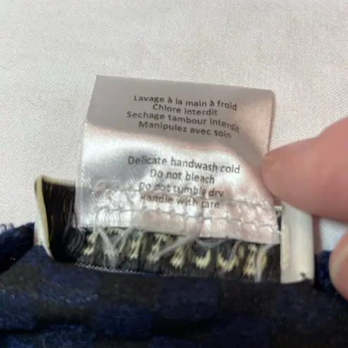 Roseanna Sleeveless Top Black & Blue Textured Rounded Hem Size 6 Oversized