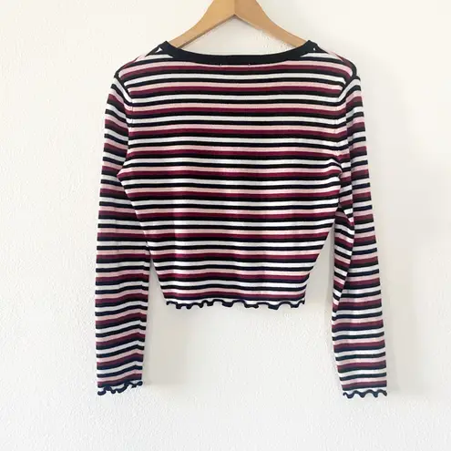 Ultra Flirt Cropped Striped Knit Top