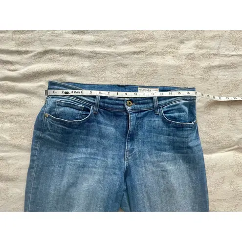 Pistola Distressed Shark Bite Raw Edge Hem Stretch Denim Skinny Jeans 30