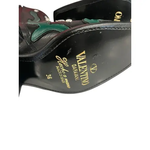 Valentino Garavani Black Leather Daisy Ankle Cowboy Boots 5.5 - 6 Women Size 36