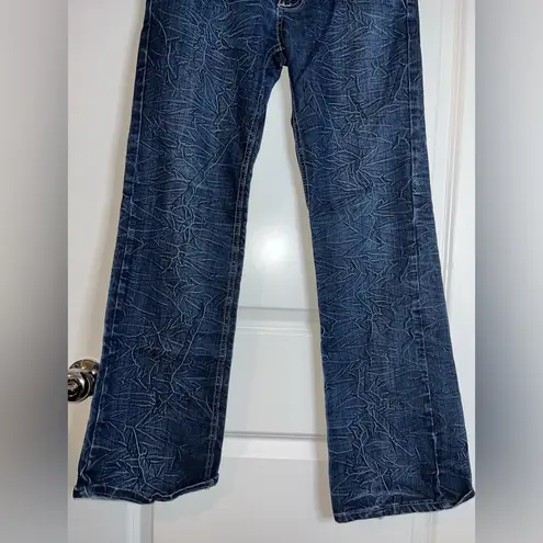 Elite Jeans Women's Denim Junior Size 5/6 Midi Stretch Medium Wash Y2K Wrinkled