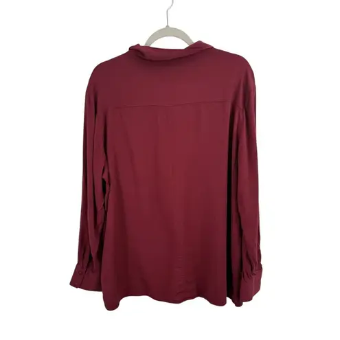 Universal Standard Grace Eco Maroon Button Front Blouse Womens Medium US 18-20