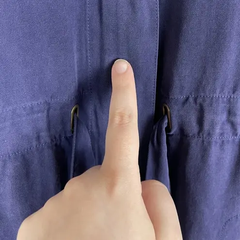 Pendleton Petites Women’s Size Large Jacket 100% Silk Tie Waist Full Zip Navy