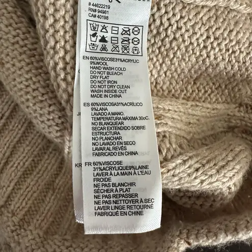 Love 21 Sweater Women Medium Wool Blend Crewneck Knit Pullover Tan Warm Comfort Brown